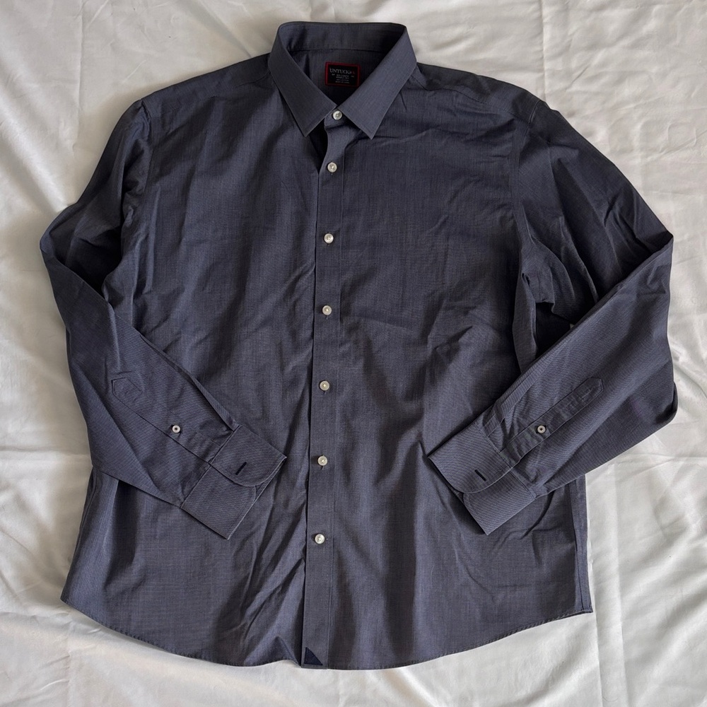 UNTUCKit Men's Dark Blue Dress Shirt